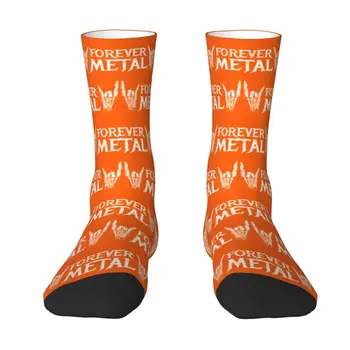 Мужские носки для экипажа Forever Metal Skull, Унисекс, Модный подарок в стиле Дэт-Рок, Весна-лето, Осень-зима, носки для платья