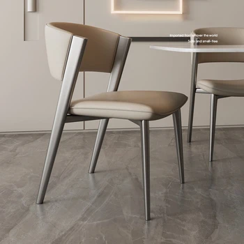 Итальянские легкие Роскошные обеденные стулья из углеродистой стали для кухни Обеденные стулья Современный минималистичный Домашний обеденный стул со спинкой