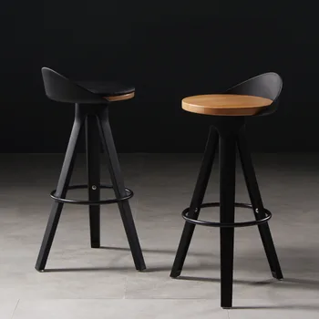 Барный стул для кухни для завтрака Современный Черный Круглый дизайн Стойки регистрации Барный стул Усиливает минималистскую мебель Taburete Alto