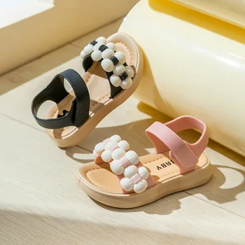 Новые детские летние сандалии принцессы для девочек, детская пляжная обувь для малышей