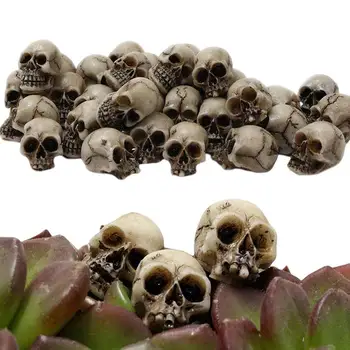 Мини-головки-черепа, наполнитель для садовых горшков, черепа-скелеты, 20шт, реалистично выглядящие черепа, поделки для домашнего стола в садовом баре
