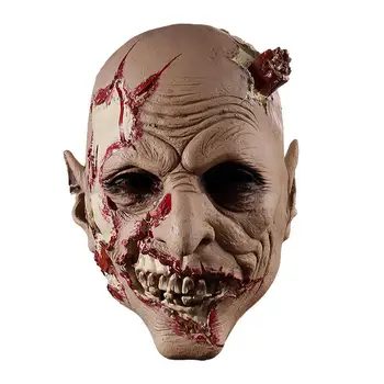 Маска на голову страшного зомби с ужасным покрытием для лица Прочная и не раздражающая Дышащая латексная маска на голову зомби для вечеринки в честь Хэллоуина