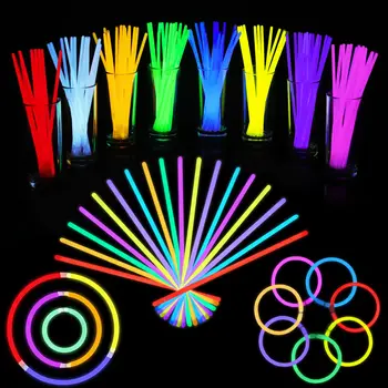 Флуоресцентные светящиеся палочки, ожерелья, браслеты, палочки для массовых вечеринок, светящиеся палочки С разъемами для декора неоновых вечеринок