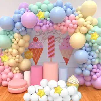 128шт Набор арки из радужных воздушных шаров Macaron для душа ребенка, Дня рождения, свадьбы, душа новобрачных, украшения для детских вечеринок