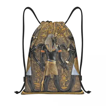 Рюкзак с завязками от Бога Древнего Египта Гора и Анубиса, спортивная спортивная сумка для женщин, мужчин, Египетский фараон, сумка для покупок