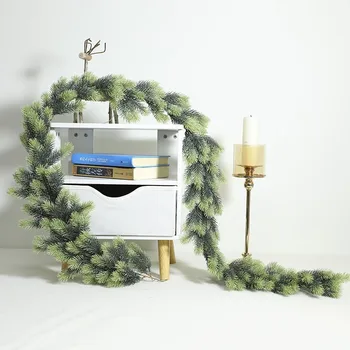Рождественский венок из ротанга 190 см, искусственный ротанг, Подвесной цветочный венок, Рождественское украшение для дома, Завод по декорированию дверей