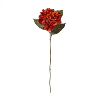 Искусственный цветок гортензия (набор из 6 штук), оранжевый