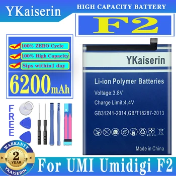 YKaiserin 6200mAh Аккумулятор для телефона UMI Umidigi F2 Высококачественная Замена Резервного Аккумулятора для UMI Umidigi F2 Бесплатно Tloos