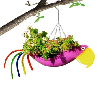Красочная Вешалка для растений Яркий Красочный держатель для растений в форме попугая или Петуха, Плантатор для украшения двора и сада кактусами