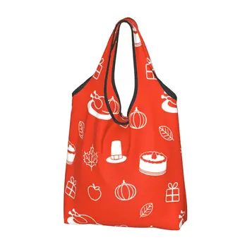 Женская повседневная сумка для покупок на плечо Vector на День Благодарения, сумка-тоут большой емкости, портативная сумка для хранения, складные сумки