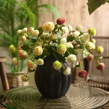5шт Искусственный шелковый цветок лотоса с 3 головками для украшения дома, искусственные цветы, букет невесты, декор для свадебной вечеринки, реквизит для фотосъемки