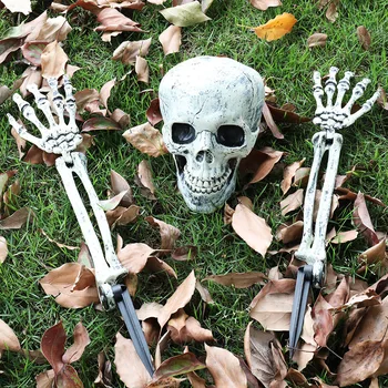 Хэллоуин скелет череп моделирование скелет рука кость украшение сада газон дом с привидениями ужас Хэллоуин Домашнее Украшение2023