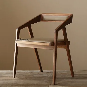 Скандинавский обеденный стул для кухни Обеденные стулья из массива дерева Мебель для дома Кресло с мягким сиденьем Минималистичный Современный стул со спинкой