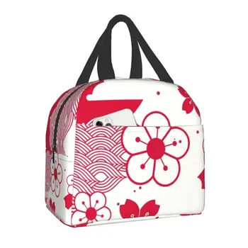 Традиционный японский ланч-бокс Sakura Cherry Blossom для женщин, герметичный термоохладитель, сумка для ланча с изоляцией для еды, Офисная работа