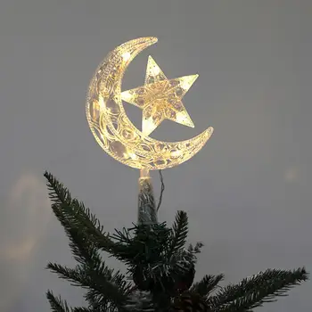 Декор елки Рождественская елка Верхняя звезда Светящаяся светодиодная Рождественская елка Верхняя звезда 3d Пентаграмма Украшение для дома праздничные принадлежности