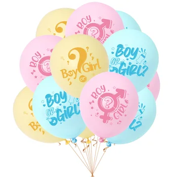 10 шт. Раскрывают пол Мальчика Или Девочки Воздушный шар Синий Розовый Желтый Детские Латексные Воздушные шары С Днем Рождения Для детей Наборы Балонов