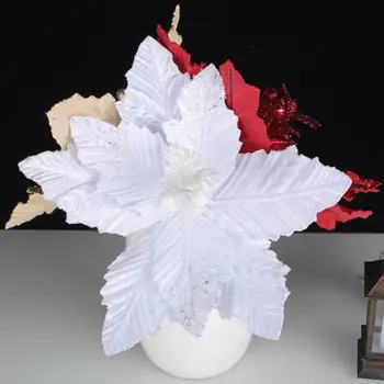 Праздничный цветок, декоративная гирлянда, цветок, праздничные украшения из искусственных цветов для украшения рождественской елки, долговечные