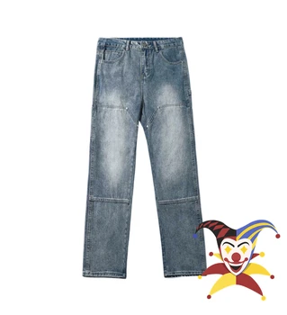 Джинсы с большим карманом MM6 Margiela для мужчин и женщин 1:1 лучшего качества, хорошо выстиранные джинсовые брюки на молнии