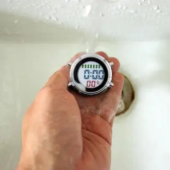 Настенные часы для ванной комнаты | Круглые настенные электронные часы | Водонепроницаемый Многофункциональный Портативный Мини-будильник для школьной кухни