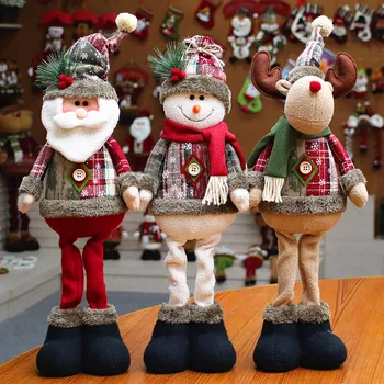 Рождественский Санта-снеговик-олень Рождественское украшение ножка стола Украшение каминной полки 55 см