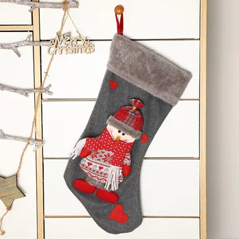 Новогодние Рождественские чулки, украшения для носков, сумки для подарков Санта-Клауса, подвесные украшения для сцены, Рождественские принадлежности, Украшения Навидад