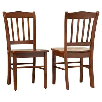 Деревянные обеденные стулья - Орех - Комплект из 2