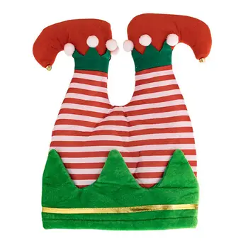 Шапка для ног Санта-Клауса, аксессуары для веселых праздничных рождественских костюмов, полосатые штаны Санта-Клауса, штаны Эльфа, Зимняя шапка Санта-Клауса для торжеств