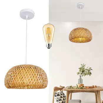 Антикварные бамбуковые подвесные светильники для потолочного монтажа, Подвесная люстра ручной работы, купольные светильники для дома, спальни