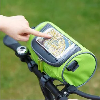Передняя сумка для велосипеда, сумка для телефона с сенсорным экраном, сумка на руль, рама велосипеда, Водонепроницаемая сумка для хранения ключей большой емкости, Непромокаемая сумка через плечо