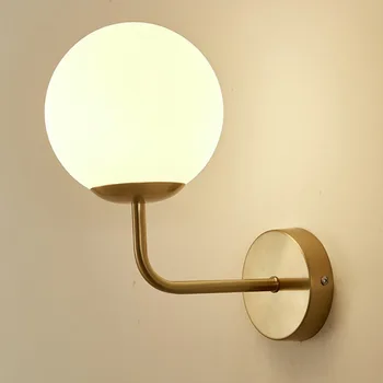 Современный настенный светильник середины века в минималистском стиле Стеклянный Глобус Настенное бра с регулируемой настенной лампой для чтения из золотой латуни