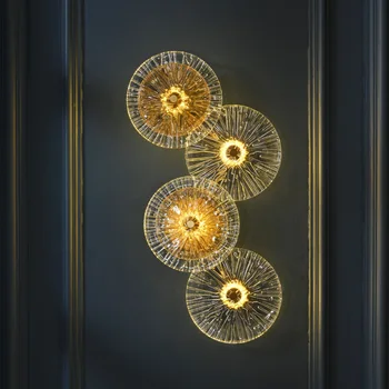 Современная светодиодная лампа Французское настенное бра Фоновая лампа для гостиной Прикроватное освещение для прохода в коридоре Роскошный декор для дома из итальянского стекла