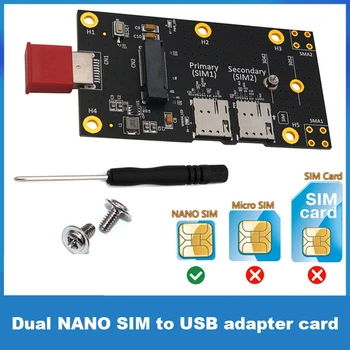 Карта адаптера с двумя SIM-картами на USB M.2 Key B на карту расширения адаптера USB3.0 с двумя слотами для NANO SIM-карт