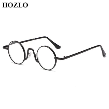 Мужские Ретро металлические круглые синие светозащитные очки для чтения с лупой, женские дешевые дальнозоркие очки, очки для дальнозоркости + 1 ~ + 4
