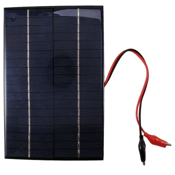 Поликристаллическая солнечная панель мощностью 4,2 Вт 18 В + зажим в виде крокодила для зарядки аккумулятора 12 В 200x130x3 мм