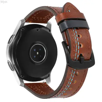 20мм 22мм Ремешок из натуральной Кожи для Huawei watch GT/2/2e/Pro Ретро Браслет на запястье Samsung Galaxy Watch 3 42мм 46мм