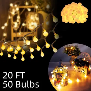 Светодиодный шар-глобус Наружные гирлянды для помещений Сказочные огни на батарейках для спальни, патио, сада, Рождественской вечеринки