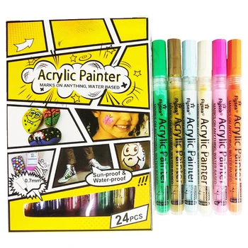 Ручка для рисования граффити 0,7 мм, 18-цветная акриловая ручка для рисования контуров аниме, раскраска для ногтей