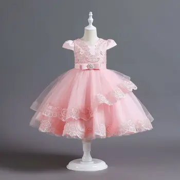 Новая детская одежда Детское платье свадебное платье принцессы Платье маленькой девочки Платье ведущей вечеринки Платье цветочницы