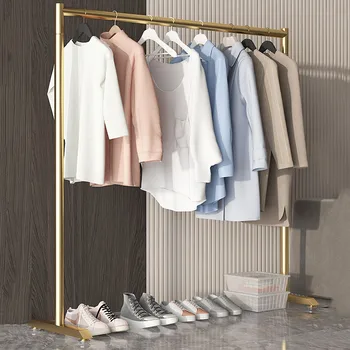 Металлические вешалки для одежды, Стоящая Одежда, Золотая Промышленная Вешалка для одежды в стиле Лофт, Современный дизайн прихожей, мебель для комнаты