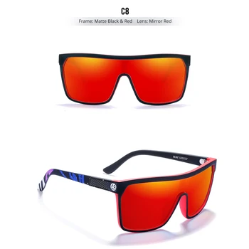 Линзы с цельным зеркальным покрытием, поляризованные солнцезащитные очки, мужские спортивные солнцезащитные очки, езда на велосипеде, пешие прогулки, металлические петли, оригинал KDEAM