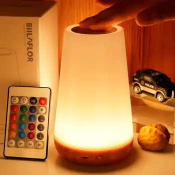 Портативная сенсорная лампа, модные настольные прикроватные лампы с USB-зарядкой, 5-уровневый ночник и 13 цветов