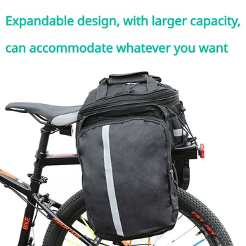 Велосипедная сумка на заднюю полку для горного велосипеда, водонепроницаемая сумка для хранения багажа большой емкости, седельная сумка со светоотражающей полосой