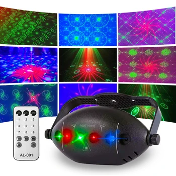 Лазерный проектор для вечеринки с 72 узорами, свет сценического эффекта DJ Disco, красный, зеленый, синий, стробоскопический свет для украшения домашнего фестиваля в клубе для вечеринок