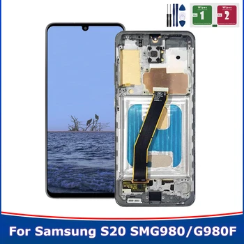 Качество TFT Для Samsung Galaxy S20 G980 G980F G980F/DS ЖК-дисплей Сенсорный Экран с Рамкой Для Samsung S20 Замена дисплея