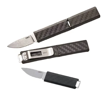 CRKT 2425 Мини-карманный нож-цепочка с лезвием 8Cr13 с отделкой камнями Компактное повседневное ношение ножей EDC с фиксированным лезвием для наружного ношения на шее