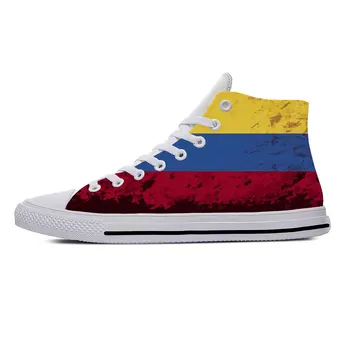 Колумбия Гордость Колумбийского Флага Патриотическая Мода Повседневная Тканевая Обувь С высоким берцем Легкие Дышащие Мужские И женские кроссовки с 3D принтом
