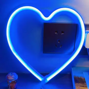 Привлекательный светодиодный светильник Без мерцания, создающий атмосферу, Компактная неоновая вывеска в виде сердца, реквизит для фотосъемки