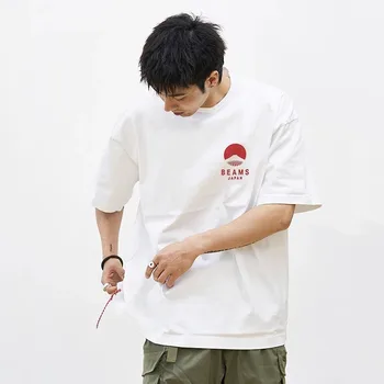 Мужские и женские футболки из чистого хлопка в японском стиле Year Of The Rabbit Limit Rabbit Fujiyama Red Rope с коротким рукавом