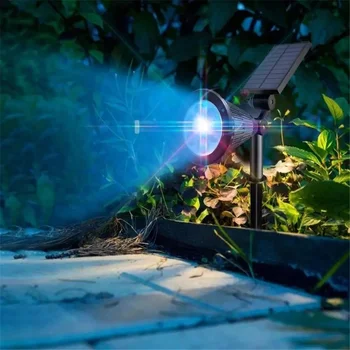 Регулируемый 7LED Солнечный Прожектор Наружный Водонепроницаемый Меняющий цвет Газонные Лампы Управление Освещением Ландшафтное освещение двора Сада Декор
