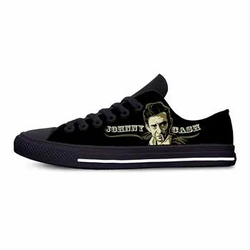 Популярный певец Johnny Cash, Модная Забавная популярная повседневная тканевая обувь с низким верхом, Легкие Дышащие Мужские и женские кроссовки с 3D-принтом.